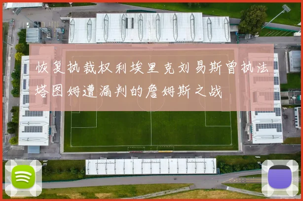 恢复执裁权利埃里克刘易斯曾执法塔图姆遭漏判的詹姆斯之战